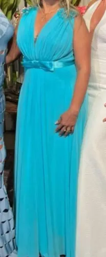Vestido azul turquesa