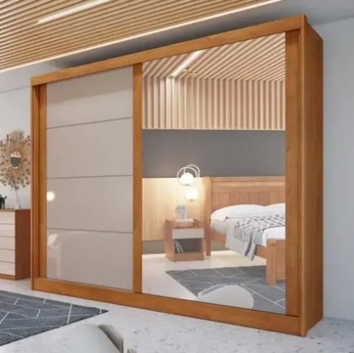 Guarda-Roupa 2 Portas Viena 2,03 m Nature/Off White. Pronta Entrega 1808