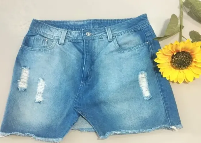 Saia Jeans Lavagem Clara
