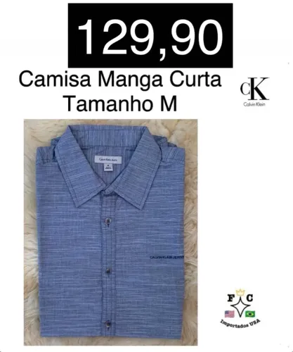 Camisa Manga Curta Calvin Klein Tamanho M