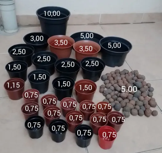 Vasos de plástico para plantas - Diversos tamanhos