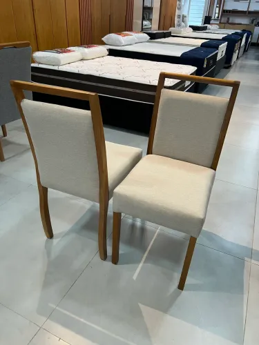 Conjunto de 6 Cadeiras de Jantar Design Moderno Revestido em Linho