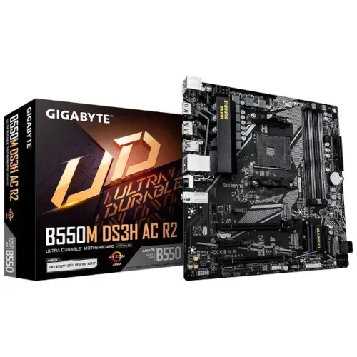 Placa-Mãe AMD AM4 Gigabyte B550M DS3H AC R2 - Wi-Fi e RGB - Aceito Cartão/Nova
