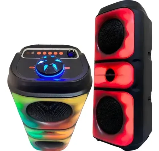 Som Bluetooth Com Led Rgb Portátil Fm Usb Tws Al-3829altomex