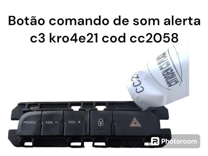 Botao Do Comando De Som Alerta Citroen C3 Cod Cc2058