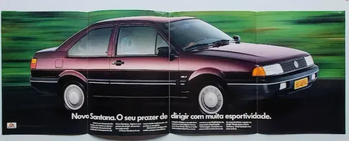 Volkswagen Santana GLSi 1991: Folder Pôster Encarte Catálogo
