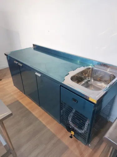 Balcão de serviço refrigerado 2m com cuba lado direito novo pronta entrega 