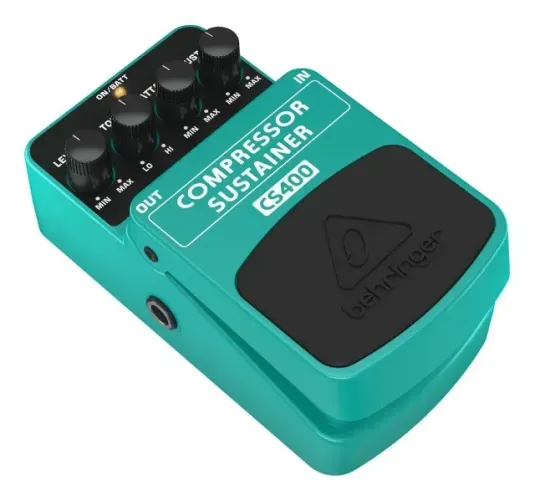 Pedal de efeito Behringer Compressor Sustainer CS400 verde-claro