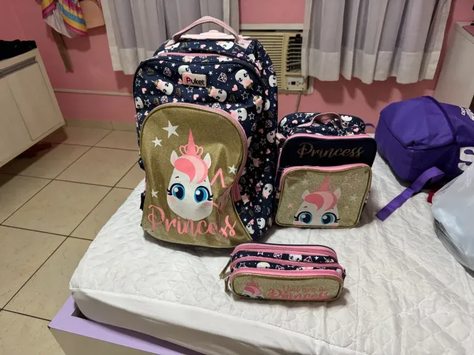 Kit Mochila Princesa Unicórnio Puket