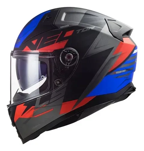 Capacete Ls2 Ff811 Vector 2 Absolute Preto Vermelho Azul Fos