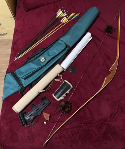 Kit Arco e flecha tradicional flatbow RD Entrada ambidestro