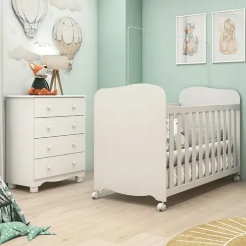Comoda Junior e Berço Americano Lumi (Novo)