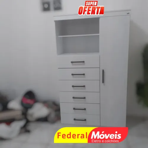 Cômoda 6 Gavetas e 1 Porta - Nova e Perfeita para Guardar Tudo com Facilidade!