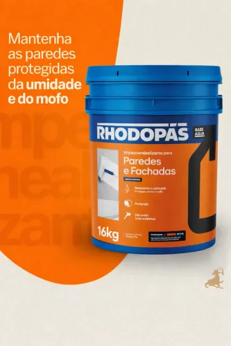 Rhodopás Paredes e Fachadas 16kg Tipo Vedaprem Parede solucao total impermeabilizante