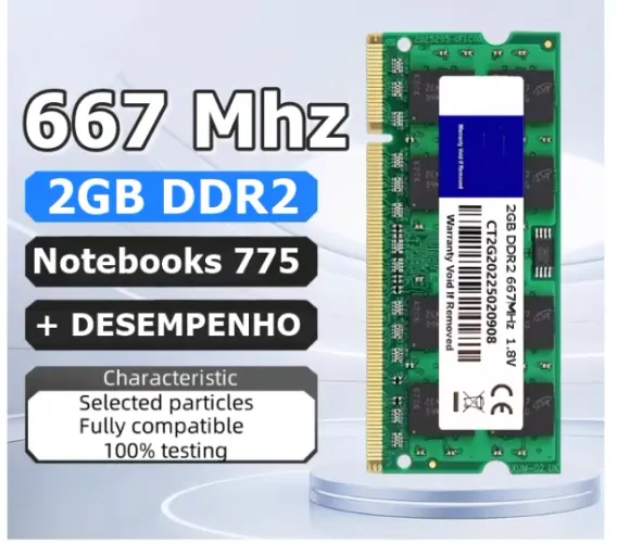 DDR2 2GB 667Mhz PC2-5300 | Memoria Ram para Notebooks 775