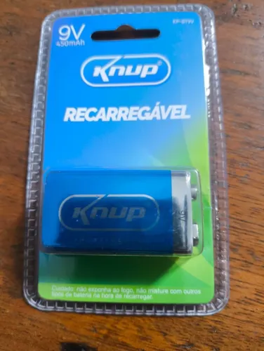 Baterias Recarregável 9 Volts Knup 9v 450mah Original