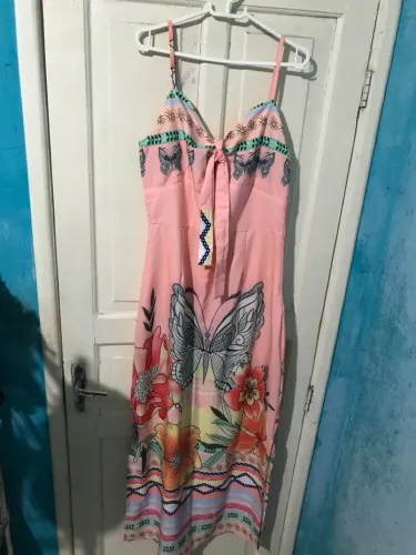 Vestido Longo Estampado tropical - TAM m