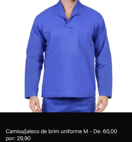 Camisa/Jaleco de brim - uniforme M