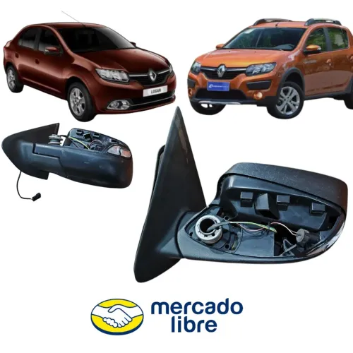 Retrovisor Lado Esquerdo Elétrico Sandero Logan 2015 Ao 2020