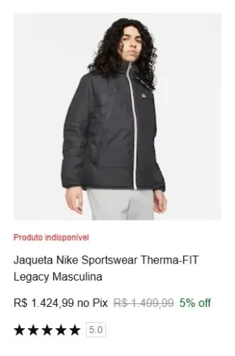 Jaqueta Puffer (Acolchoada) Nike Sportswear Therma-FIT Legacy Dupla Face Masculina 