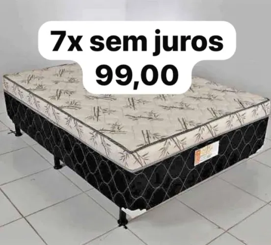 Cama box com molas novo