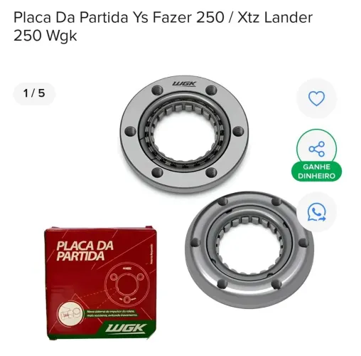 Placa de partida da cbx 250 e a engrenagem 