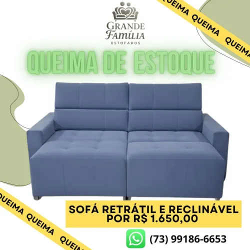 Sofá retrátil e reclinável 