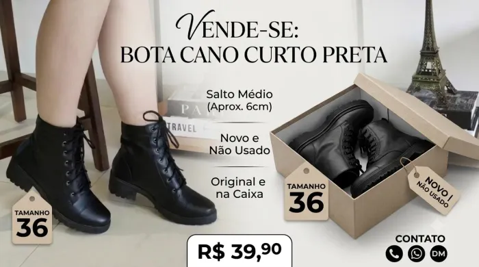 Bota feminina couro sintético cano médio super confortável 