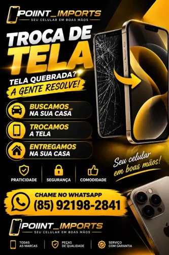 Troco tela do seu telefone. Vou buscar e deixar na sua casa
