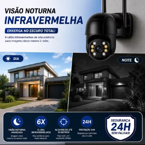 Câmera Wi-Fi com Infravermelho e sensor de movimentos