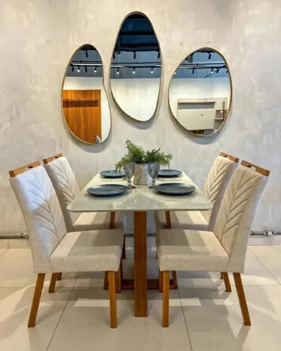 Mesa de Jantar Jasmim com 4 cadeiras 