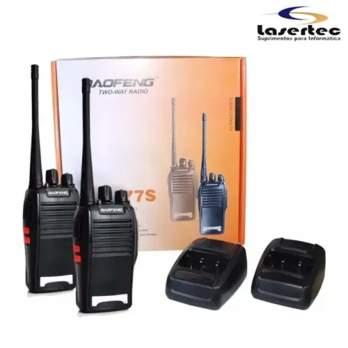 Kit 2 Radio Comunicador Walk Baofeng 777s Alcance 9km + Fone 16 canais