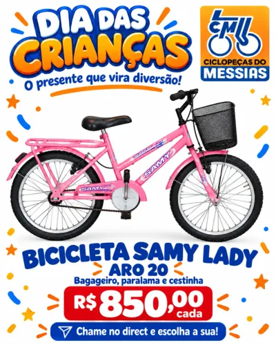 Bicicleta feminina aro 20 nacional nova na caixa ( montagem grátis ) 