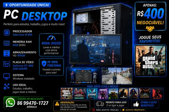 Pc de mesa, computador , valor negociável