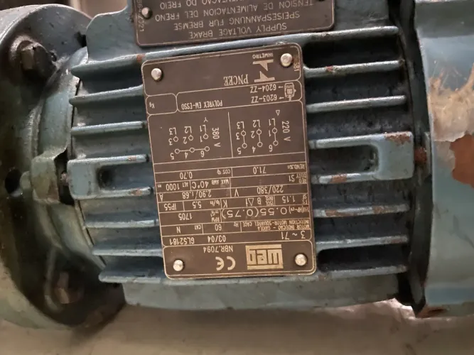 Motor elétrico com redutor para monta carga