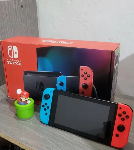 Nintendo switch v2 desbloqueado aceitamos console como parte do pagamento 