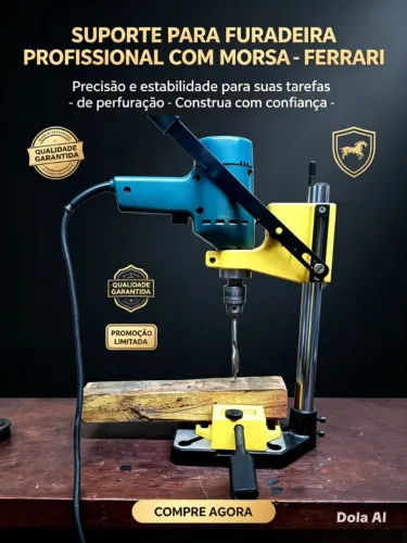 SUPORTE PARA FURADEIRA PROFISSIONAL COM MORSA - FERRARI