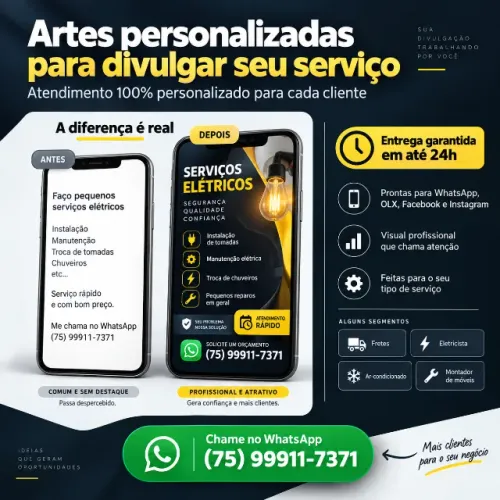 Criação de Artes Profissionais para Serviços | Atendimento em Todo Brasil