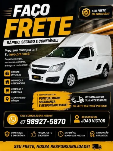 Mudanças pequenas, frete para toda região SUL