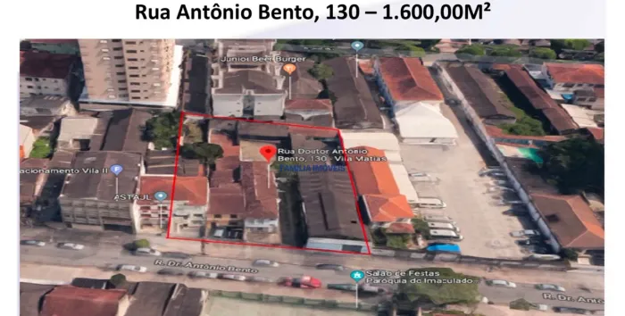 Terreno à venda ou alugar para BTS na Vila Mathias em Santos