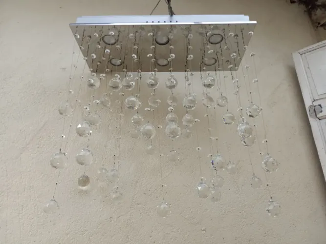 Lustre de Cristal com 6 Lâmpadas