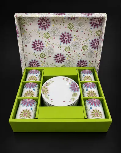 Jogo de Xícaras de Porcelana Simply Basic - 6 Xícaras + 6 Pires | Novo na Caixa