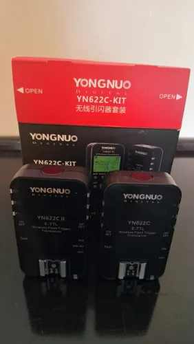 Kit 2 Rádio Flash Yongnuo YN622C II + YN622C para Canon