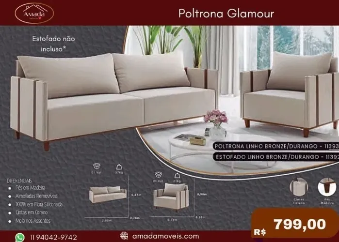 Poltrona Glamour, a pronta entrega