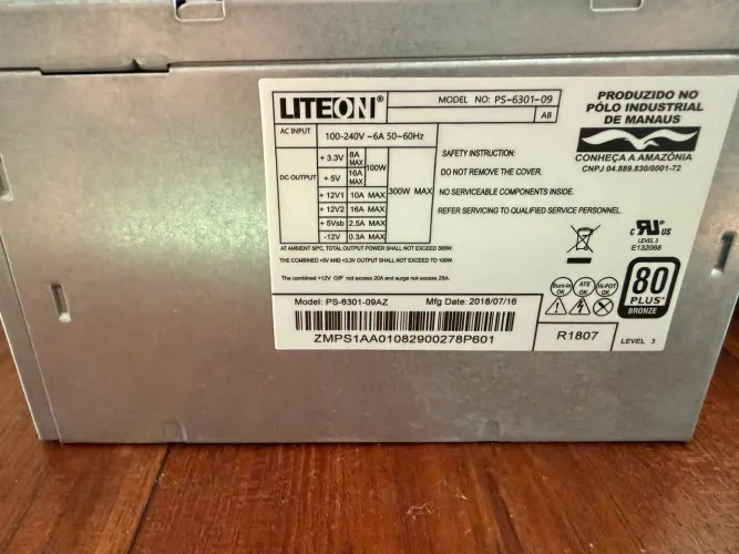 Fonte LiteOn 300W