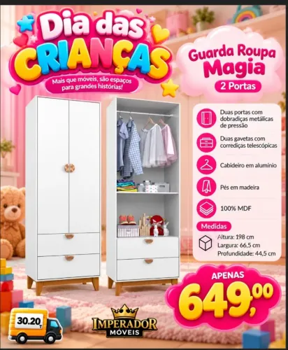 Guarda roupa Magia (Pagamento na entrega)