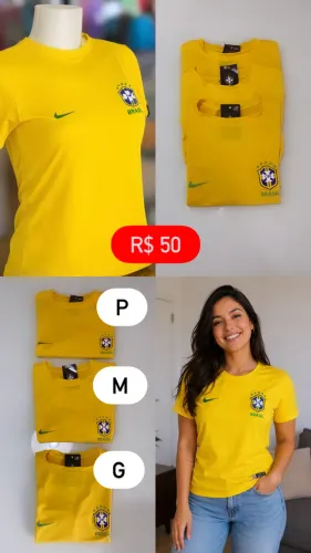 Camisetas Brasil femininas ÚLTIMAS UNIDADES