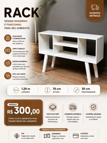 Rack para sala ou quarto