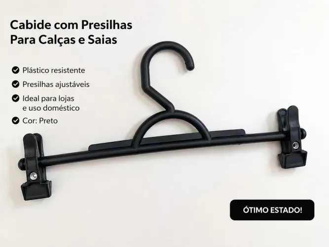 Cabide com Presilhas para Calças e Saias - Apenas R$ 2,00 Cada