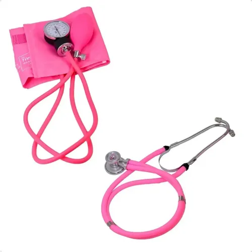 Esfigmomanômetro E Estetoscópio Rappaport Premium (Rosa)<br>